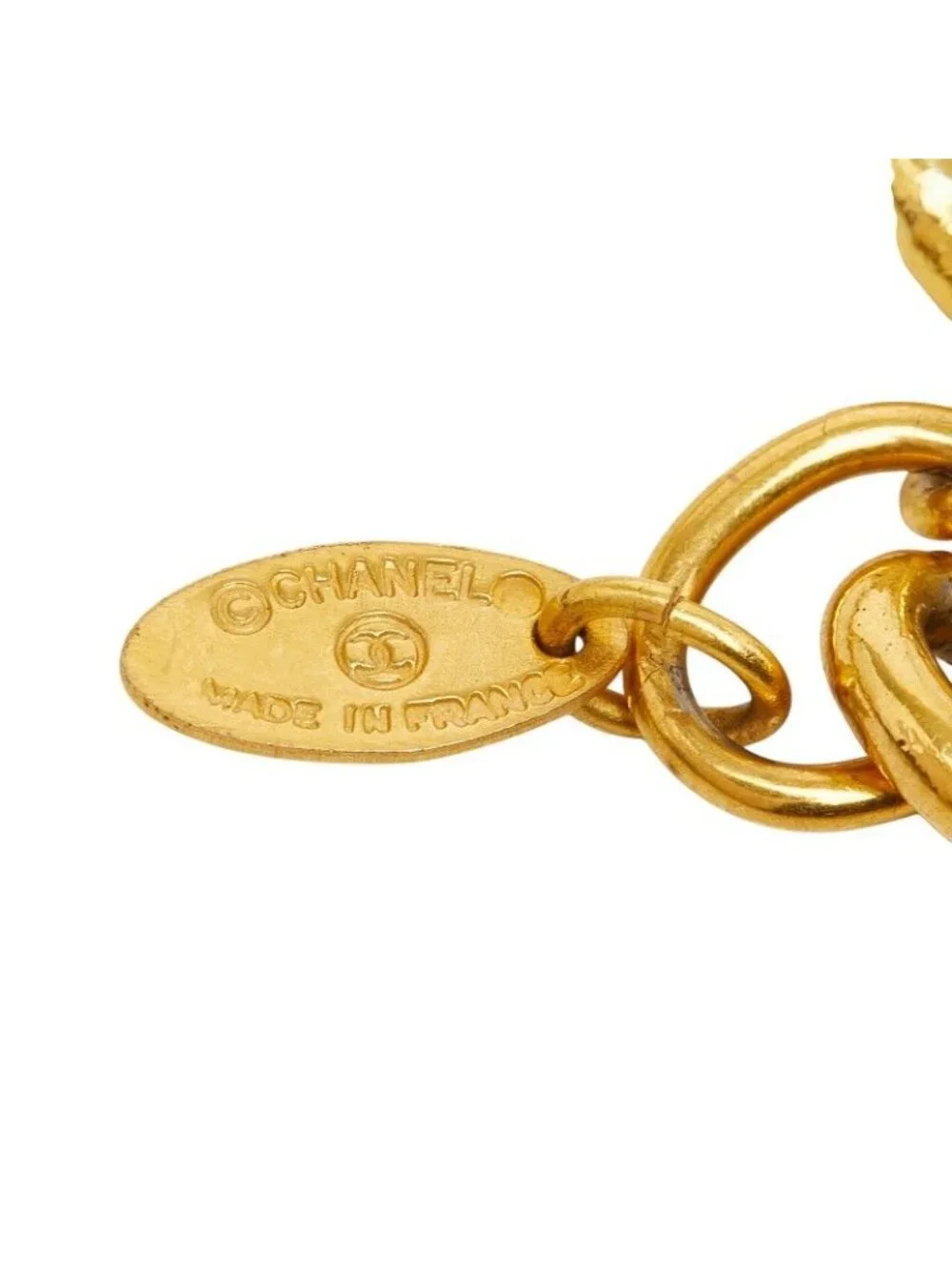 Chanel CC Logo Chain Long Necklace Gold Plated